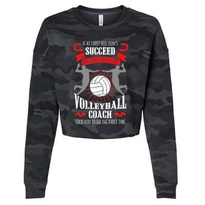 Volleyball Coach Team Player Sports Game Athlete Gift Cropped Pullover Crew