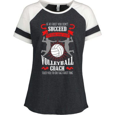 Volleyball Coach Team Player Sports Game Athlete Gift Enza Ladies Jersey Colorblock Tee