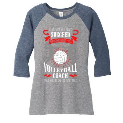 Volleyball Coach Team Player Sports Game Athlete Gift Women's Tri-Blend 3/4-Sleeve Raglan Shirt