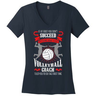 Volleyball Coach Team Player Sports Game Athlete Gift Women's V-Neck T-Shirt