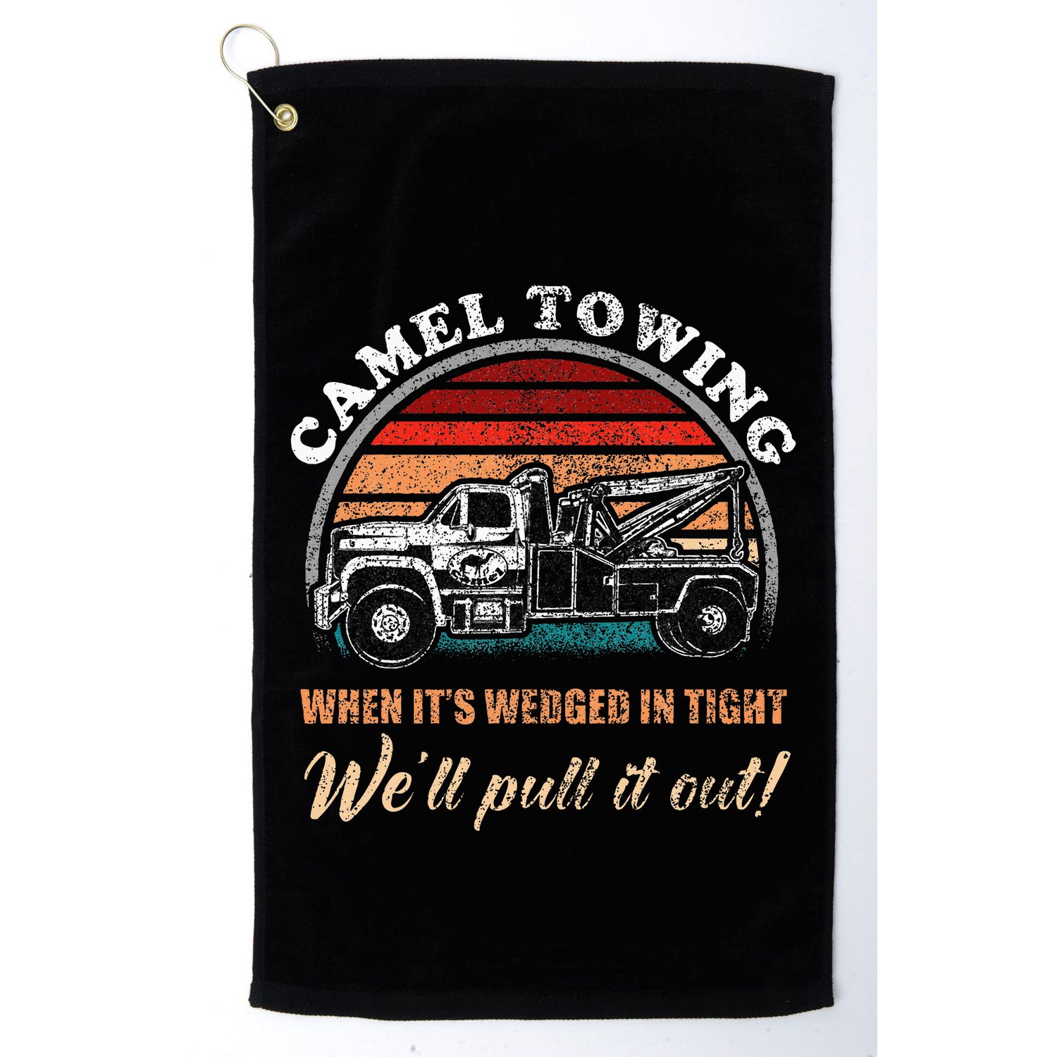 Vintage Camel Towing Humor Tow Truck Golf Towel