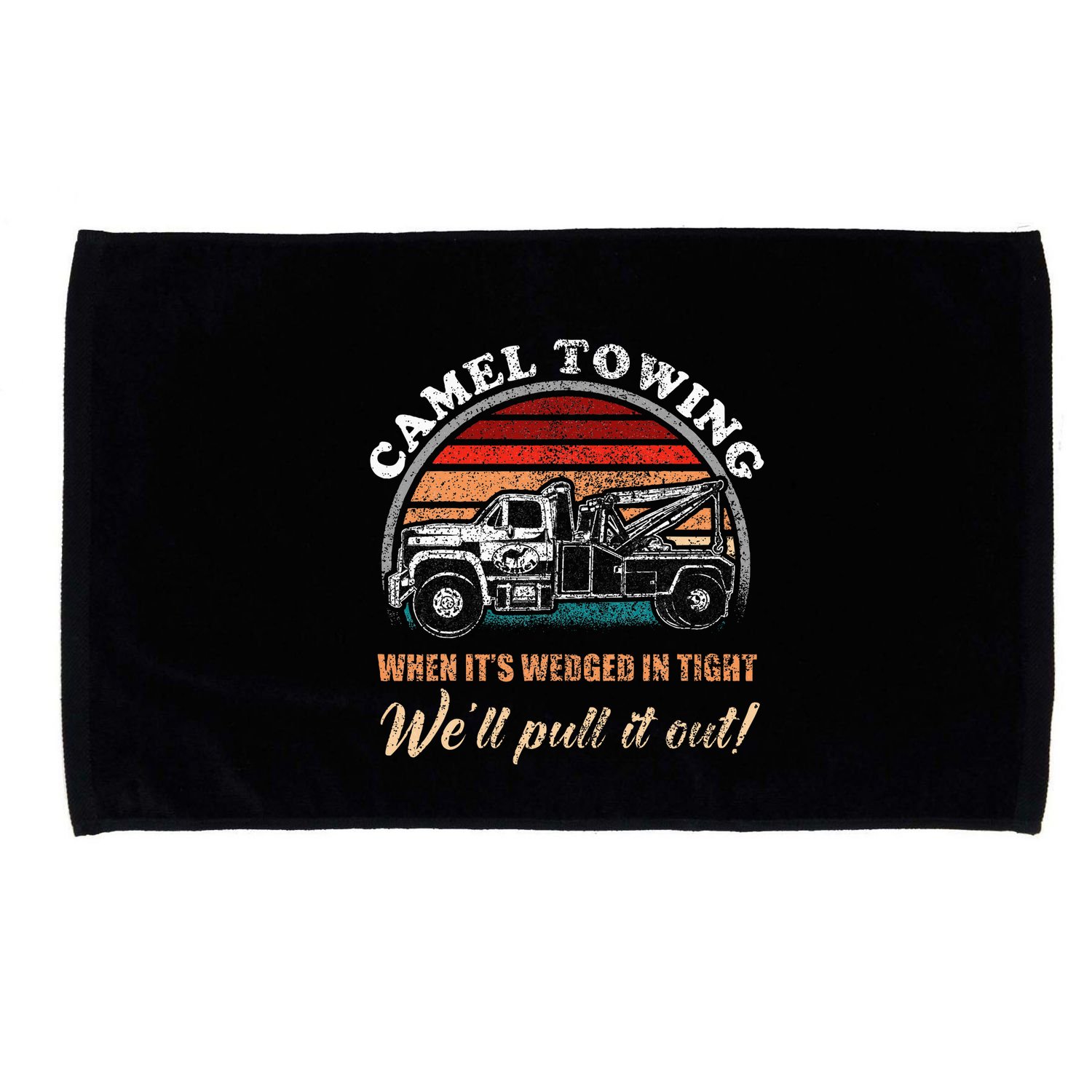 Vintage Camel Towing Humor Tow Truck Microfiber Hand Towel