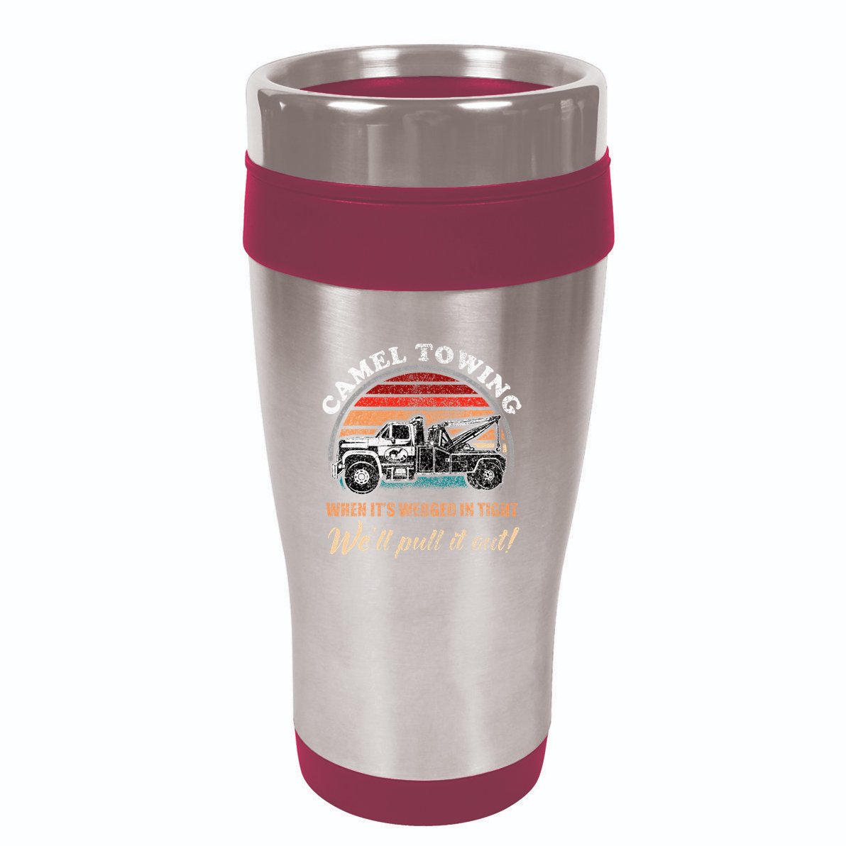 Vintage Camel Towing Humor Tow Truck 16oz Travel Tumbler