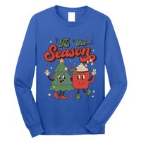 Vintage Christmas Tis The Season Christmas Tree Coffee Latte Gift Long Sleeve Shirt