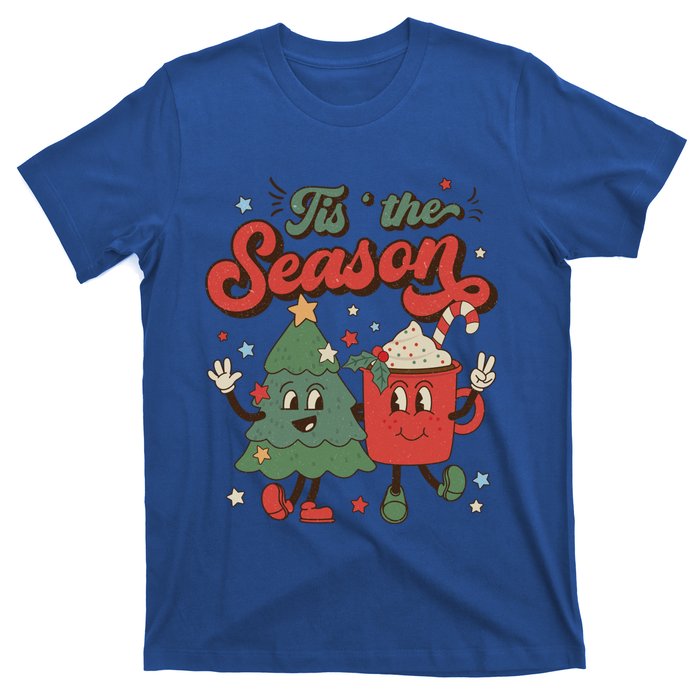 Vintage Christmas Tis The Season Christmas Tree Coffee Latte Gift T-Shirt