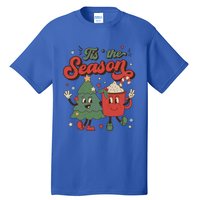 Vintage Christmas Tis The Season Christmas Tree Coffee Latte Gift Tall T-Shirt