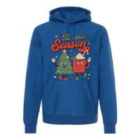 Vintage Christmas Tis The Season Christmas Tree Coffee Latte Gift Premium Hoodie