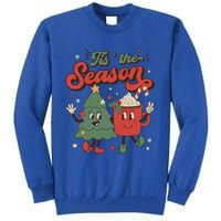 Vintage Christmas Tis The Season Christmas Tree Coffee Latte Gift Tall Sweatshirt