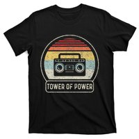 Vintage Cassette Tape Tower Of Power Rock Music Retro Sunset T-Shirt