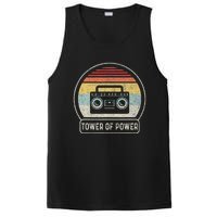 Vintage Cassette Tape Tower Of Power Rock Music Retro Sunset PosiCharge Competitor Tank