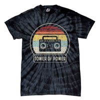 Vintage Cassette Tape Tower Of Power Rock Music Retro Sunset Tie-Dye T-Shirt