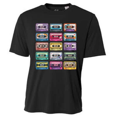 Vintage Cassette Tapes Collection 80S 90S Music Mixtape Cooling Performance Crew T-Shirt