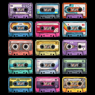 Vintage Cassette Tapes Collection 80S 90S Music Mixtape T-Shirt