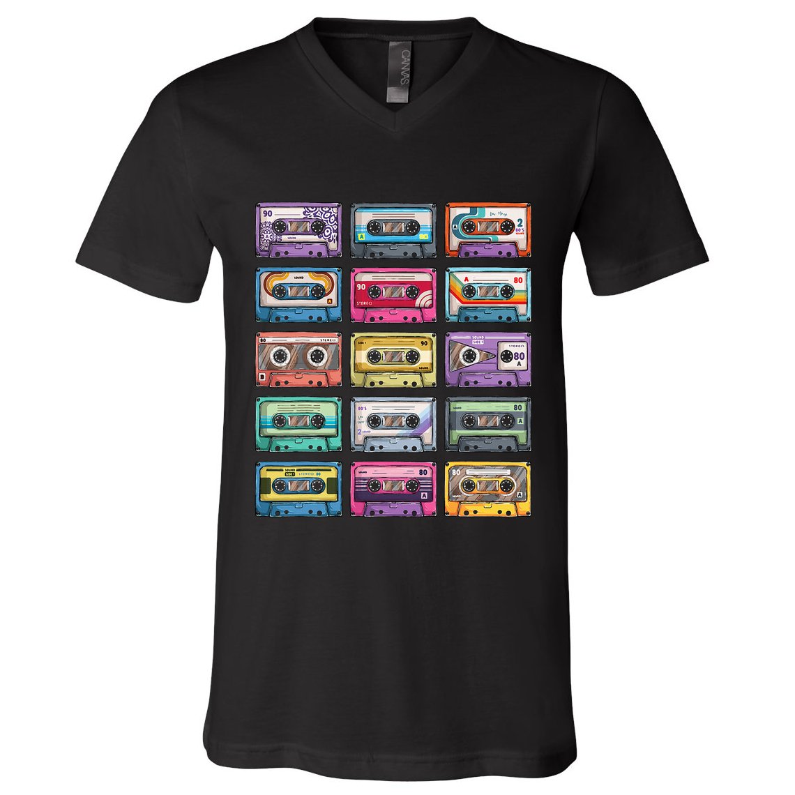 Vintage Cassette Tapes Collection 80S 90S Music Mixtape V-Neck T-Shirt
