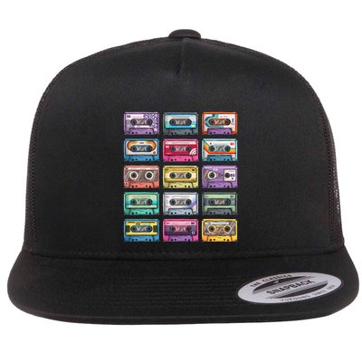 Vintage Cassette Tapes Collection 80S 90S Music Mixtape Flatbill Hat