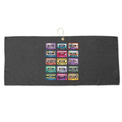 Vintage Cassette Tapes Collection 80S 90S Music Mixtape Large Microfiber Waffle Golf Towel