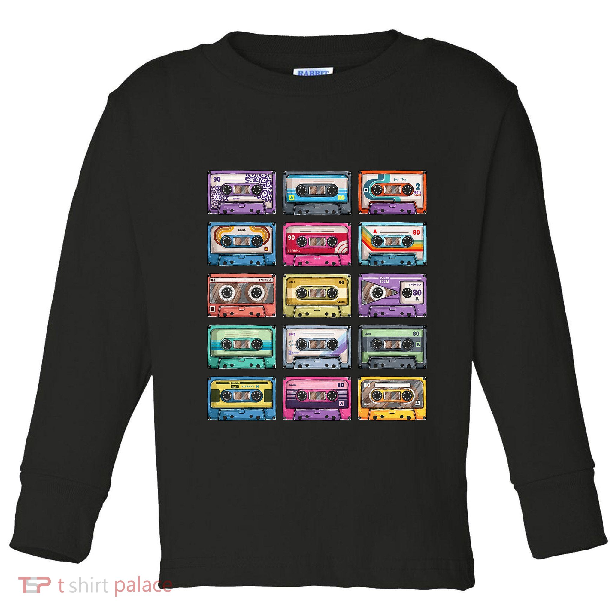 Vintage Cassette Tapes Collection 80S 90S Music Mixtape Toddler Long Sleeve Shirt
