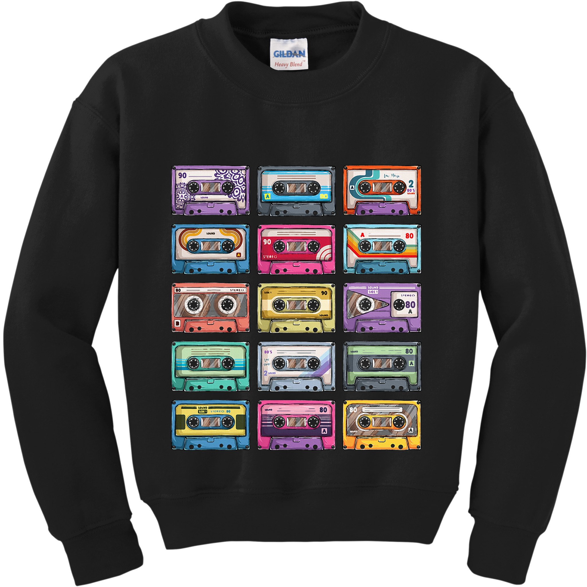 Vintage Cassette Tapes Collection 80S 90S Music Mixtape Kids Sweatshirt