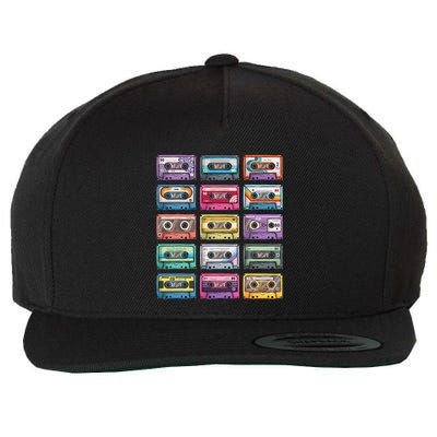 Vintage Cassette Tapes Collection 80S 90S Music Mixtape Wool Snapback Cap