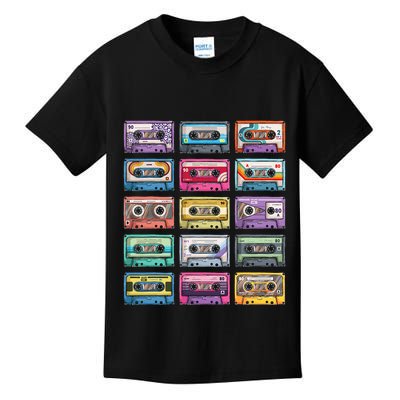 Vintage Cassette Tapes Collection 80S 90S Music Mixtape Kids T-Shirt