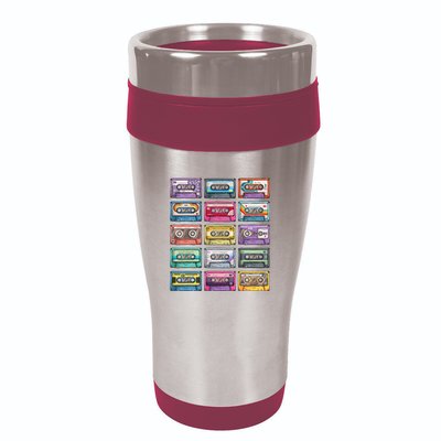 Vintage Cassette Tapes Collection 80S 90S Music Mixtape 16oz Travel Tumbler