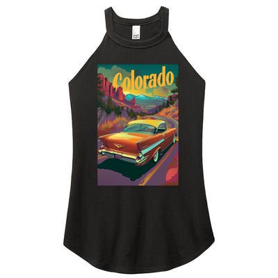 Vintage Colorado Travel Poster Women's Perfect Tri Rocker Tank