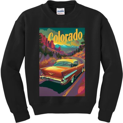 Vintage Colorado Travel Poster Kids Sweatshirt