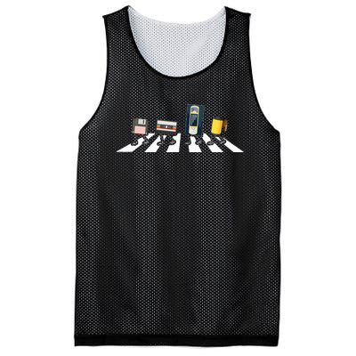 Vhs Cassette Tape Floppy Disc Funny Retro Vintage Fans Mesh Reversible Basketball Jersey Tank