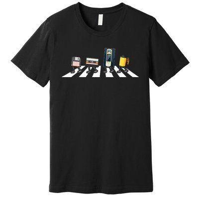 Vhs Cassette Tape Floppy Disc Funny Retro Vintage Fans Premium T-Shirt