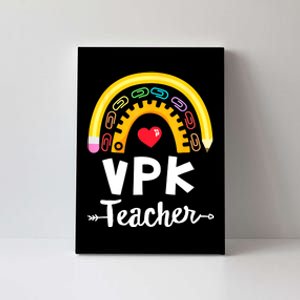 VPK Crew Teacher Back To School Teacher Rainbow Pencil Canvas