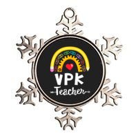 VPK Crew Teacher Back To School Teacher Rainbow Pencil Metallic Star Ornament