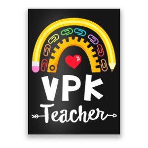 VPK Crew Teacher Back To School Teacher Rainbow Pencil Poster