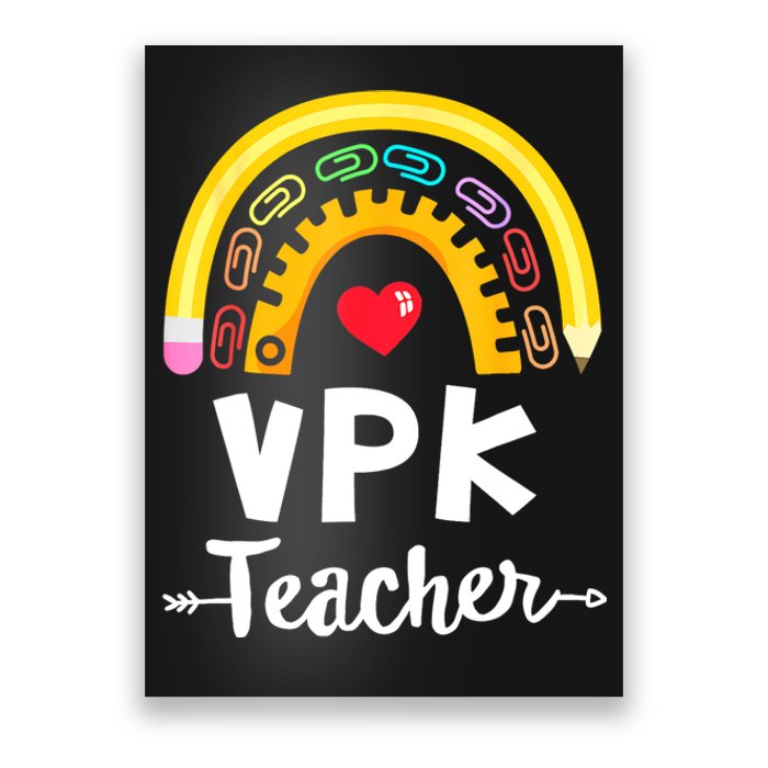 VPK Crew Teacher Back To School Teacher Rainbow Pencil Poster