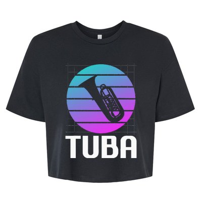 Vintage Classic Tuba Player Instrument Bella+Canvas Jersey Crop Tee