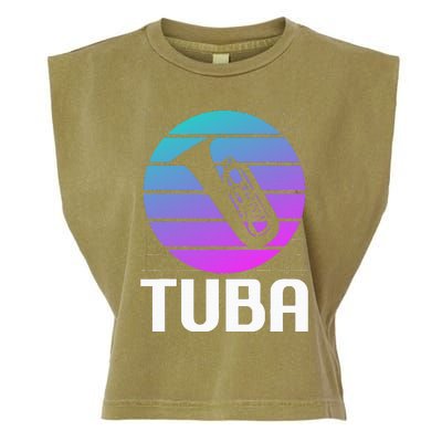 Vintage Classic Tuba Player Instrument Garment-Dyed Women's Muscle Tee