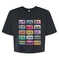 Vintage Cassette Tapes Collection 80S 90S Music Mixtape Bella+Canvas Jersey Crop Tee