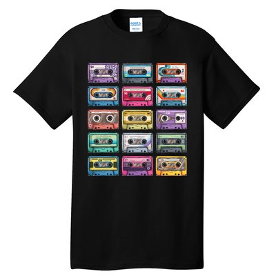 Vintage Cassette Tapes Collection 80S 90S Music Mixtape Tall T-Shirt