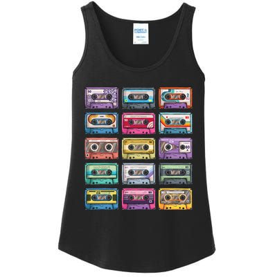 Vintage Cassette Tapes Collection 80S 90S Music Mixtape Ladies Essential Tank