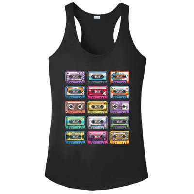 Vintage Cassette Tapes Collection 80S 90S Music Mixtape Ladies PosiCharge Competitor Racerback Tank