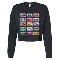 Vintage Cassette Tapes Collection 80S 90S Music Mixtape Cropped Pullover Crew