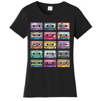 Vintage Cassette Tapes Collection 80S 90S Music Mixtape Women's T-Shirt