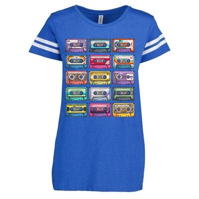 Vintage Cassette Tapes Collection 80S 90S Music Mixtape Enza Ladies Jersey Football T-Shirt