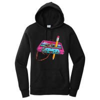 Vintage Cassette Tape Pencil 70s 80s 90s Music Mixtape Women's Pullover Hoodie