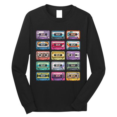 Vintage Cassette Tapes Collection 80s 90s Music Mixtape Long Sleeve Shirt