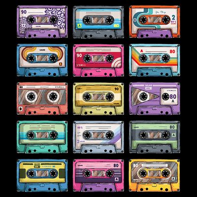 Vintage Cassette Tapes Collection 80s 90s Music Mixtape T-Shirt