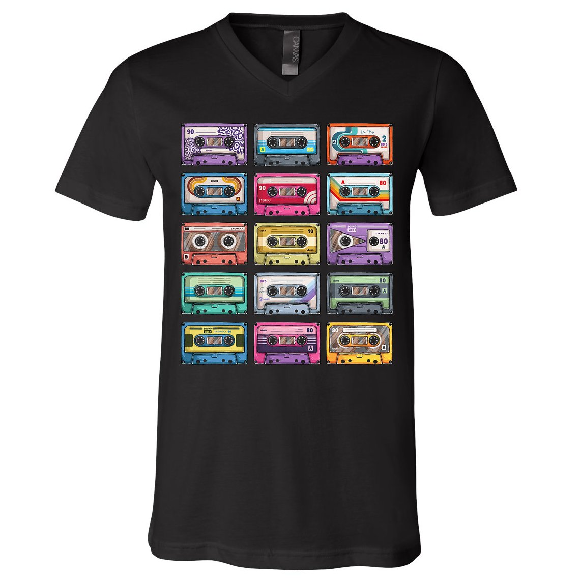 Vintage Cassette Tapes Collection 80s 90s Music Mixtape V-Neck T-Shirt