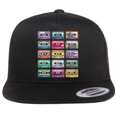 Vintage Cassette Tapes Collection 80s 90s Music Mixtape Flatbill Hat