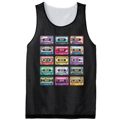 Vintage Cassette Tapes Collection 80s 90s Music Mixtape Mesh Reversible Basketball Jersey Tank