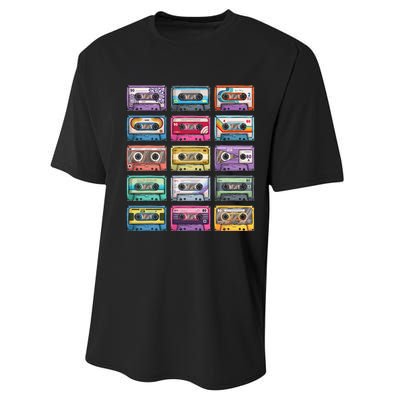 Vintage Cassette Tapes Collection 80s 90s Music Mixtape Performance Sprint T-Shirt