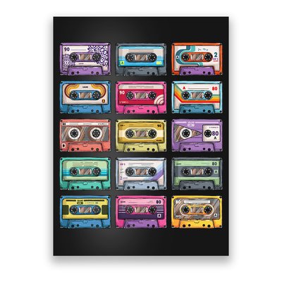 Vintage Cassette Tapes Collection 80s 90s Music Mixtape Poster